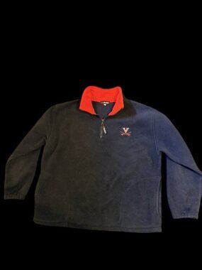 Virginia Cavaliers Fleece Quarter Zip Navy Mens Large
